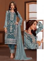 Pv Vichitra Sky Blue Eid Wear Embroidery Work Pakistani Suit